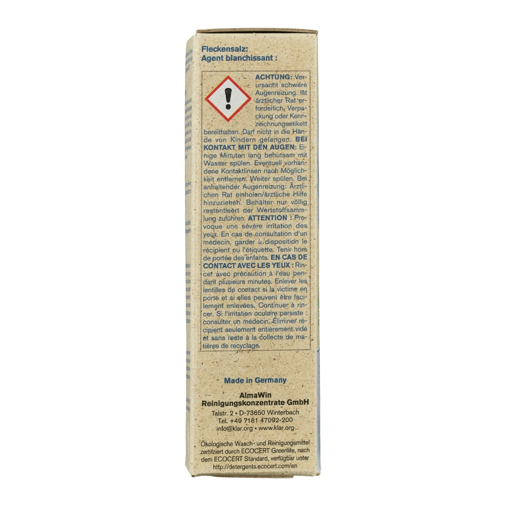 KLAR stain remover/ oxigen bleach 400g (effictive from 30°C)