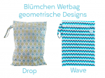 Blümchen Windelsack/ Wetbag PUL mit Zip Geometrische Designs