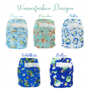 Blümchen diaper cover OneSize (3,5-16kg) Hook and Loop watercolor collection